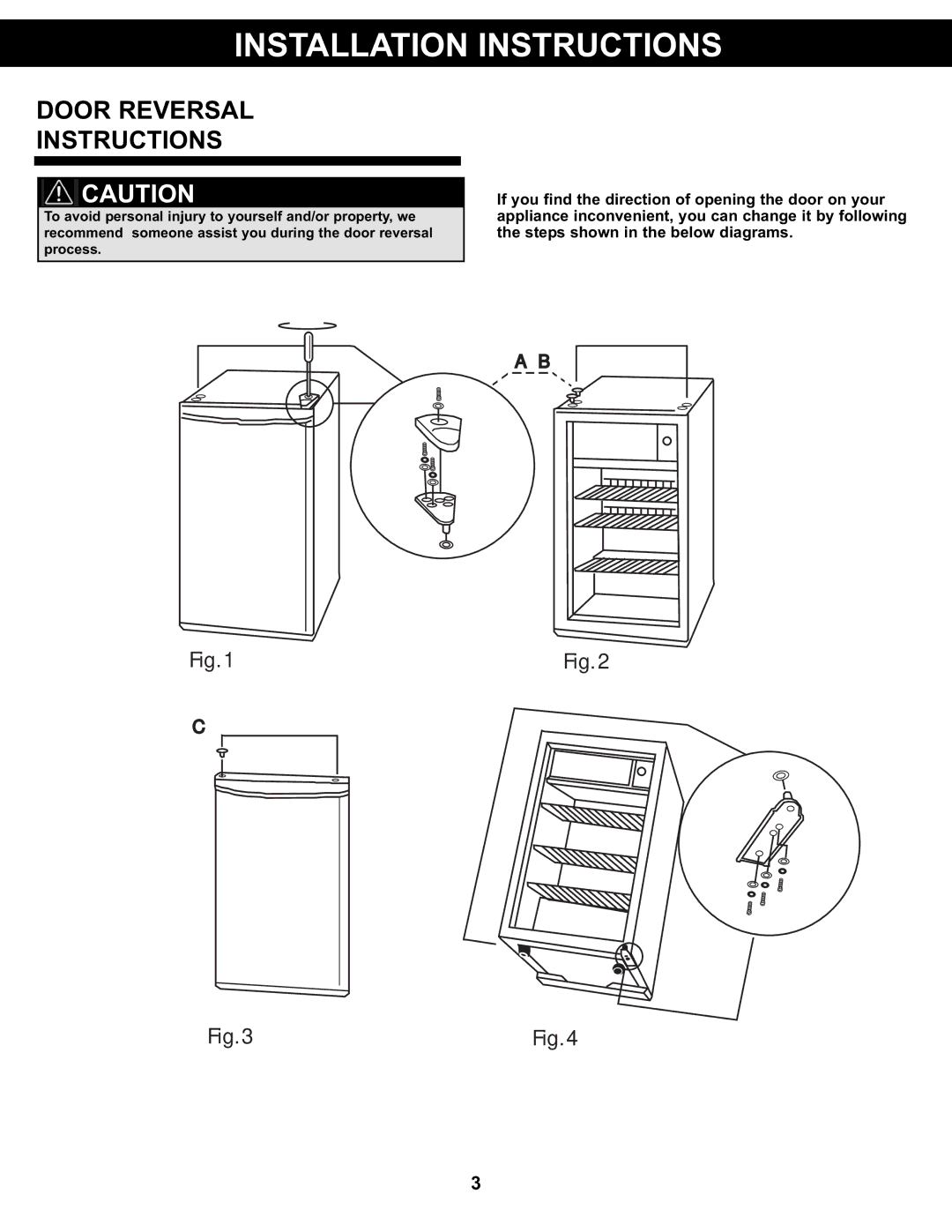 Danby DCR122BLDD manual Door Reversal Instructions 