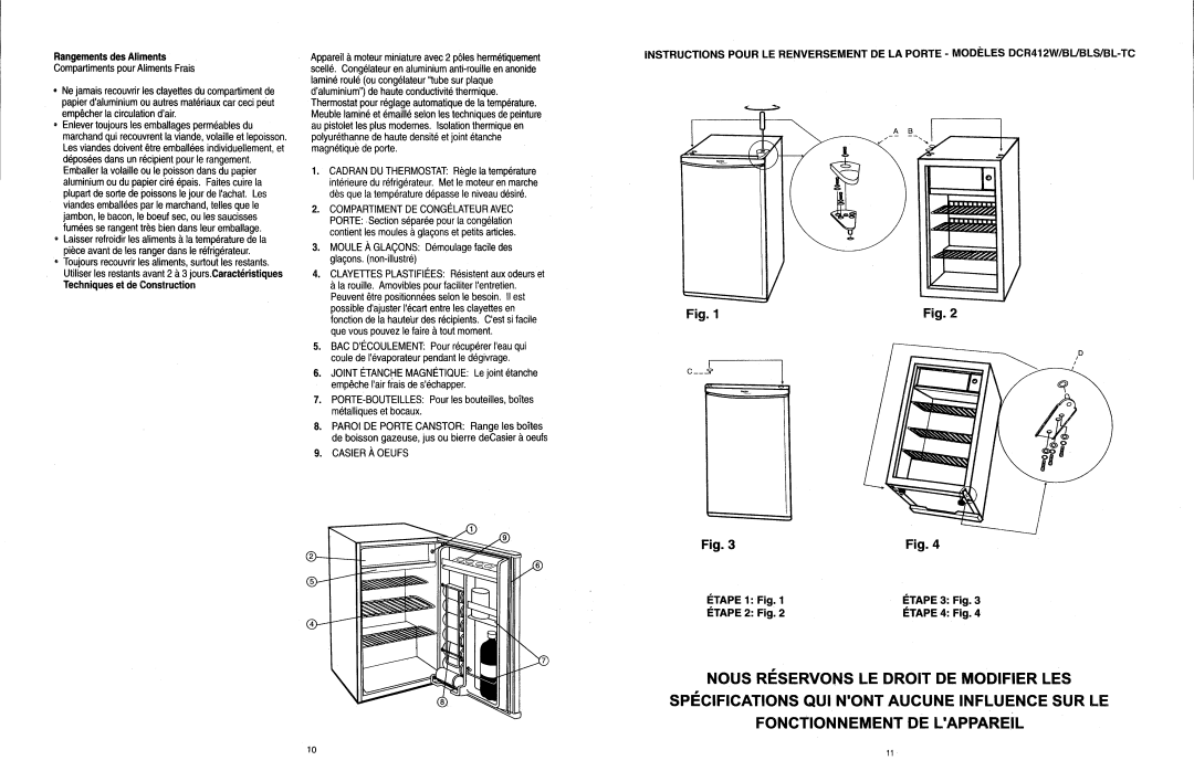 Danby DCR412BLS, DCR412BL-TC, DCR412W manual 