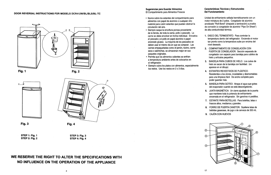 Danby DCR412W, DCR412BLS, DCR412BL-TC manual 