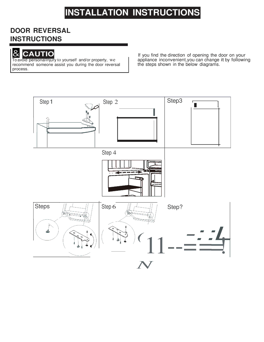 Danby DCRM31BSLDD manual Installation Instructions, Door Reversal Instructions 