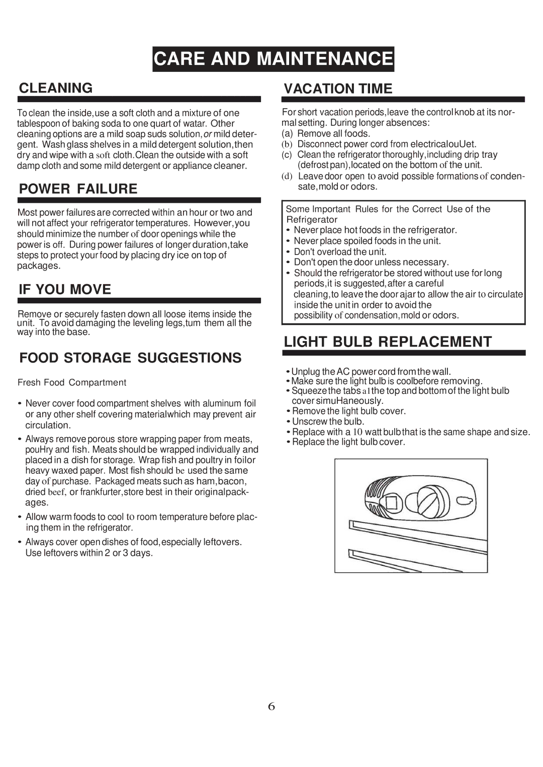 Danby DCRM31BSLDD manual Care and Maintenance, Cleaning 