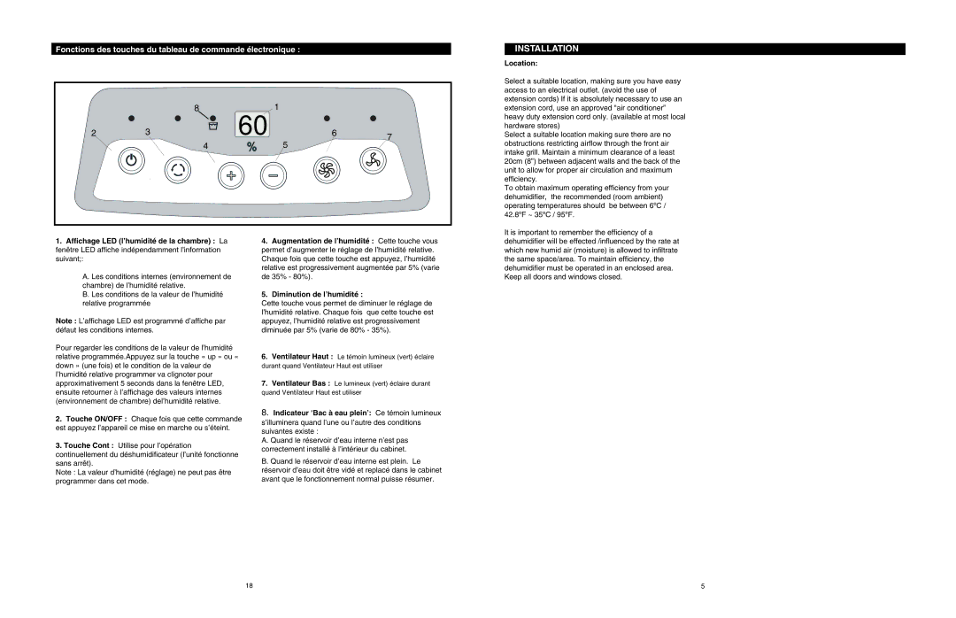 Danby DDR2506 owner manual Installation, Location 