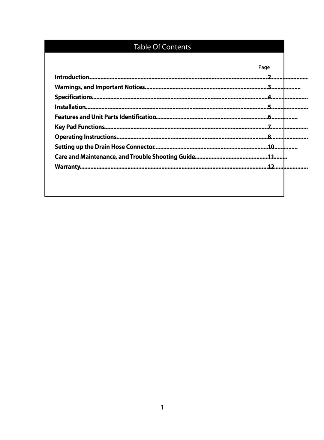 Danby DDR6588EE, DDR4588EE, DDR3008EE owner manual Table Of Contents 