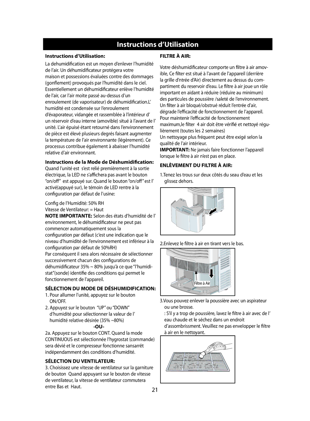 Danby DDR3008EE, DDR4588EE, DDR6588EE owner manual Sélection DU Ventilateur 