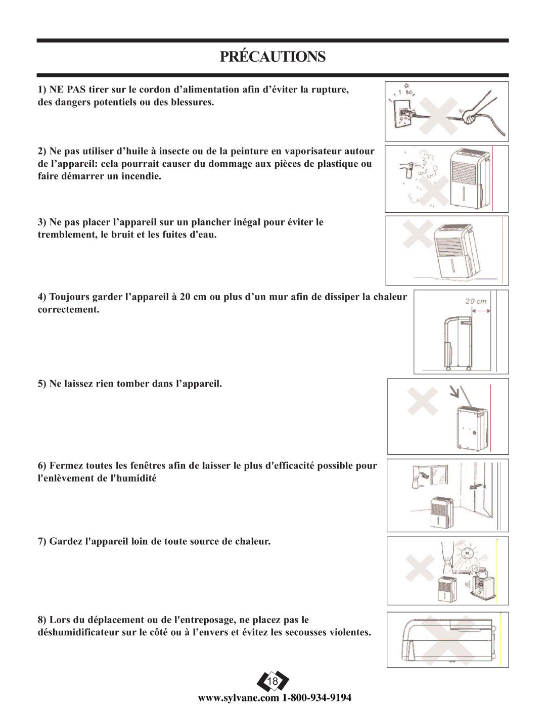 Danby DDR5009REE, DDR6009REE, DDR7009REE operating instructions Précautions 