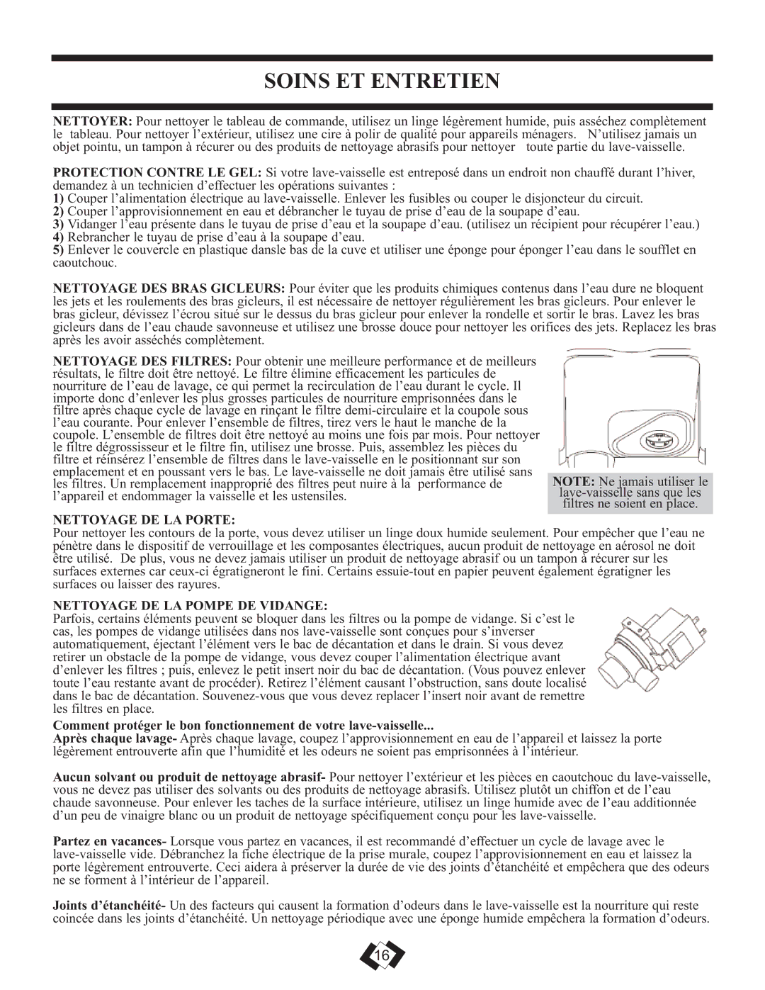 Danby DDW1809W operating instructions Soins ET Entretien, Nettoyage DE LA Porte 