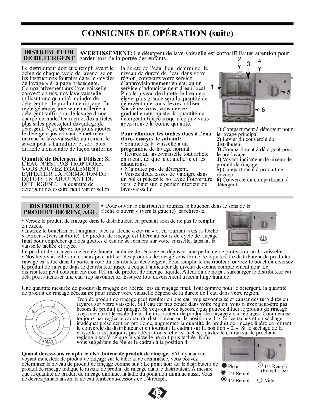 Danby DDW1899BLS-1 warranty Pour éliminer les taches dues à l’eau 