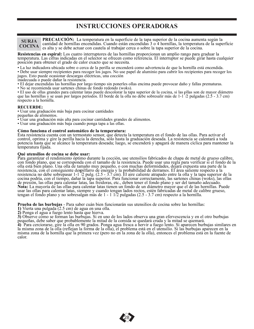 Danby DER2009W Instrucciones Operadoras, Surja, Cocina, Cómo funciona el control automático de la temperatura 