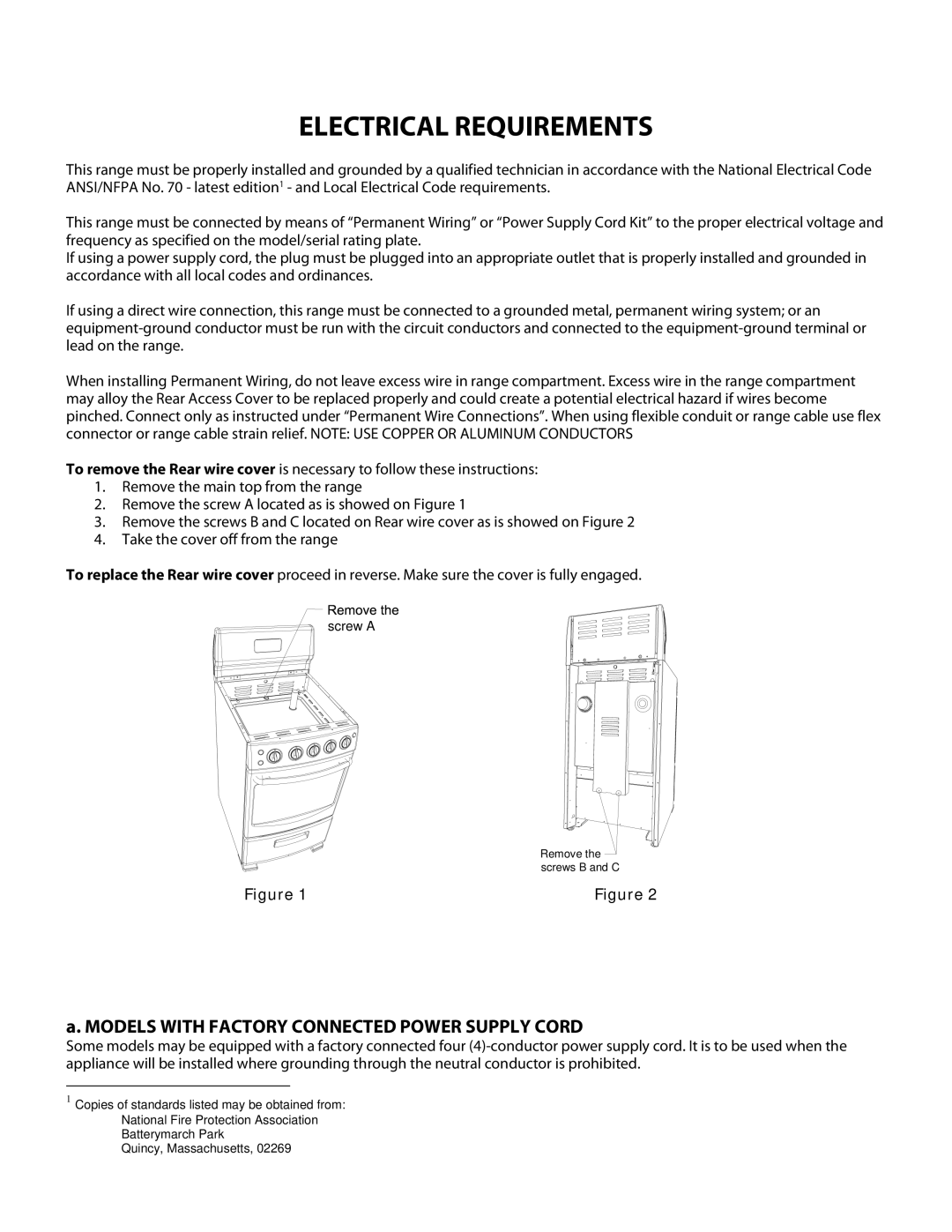 Danby DER2009W installation instructions Electrical Requirements 