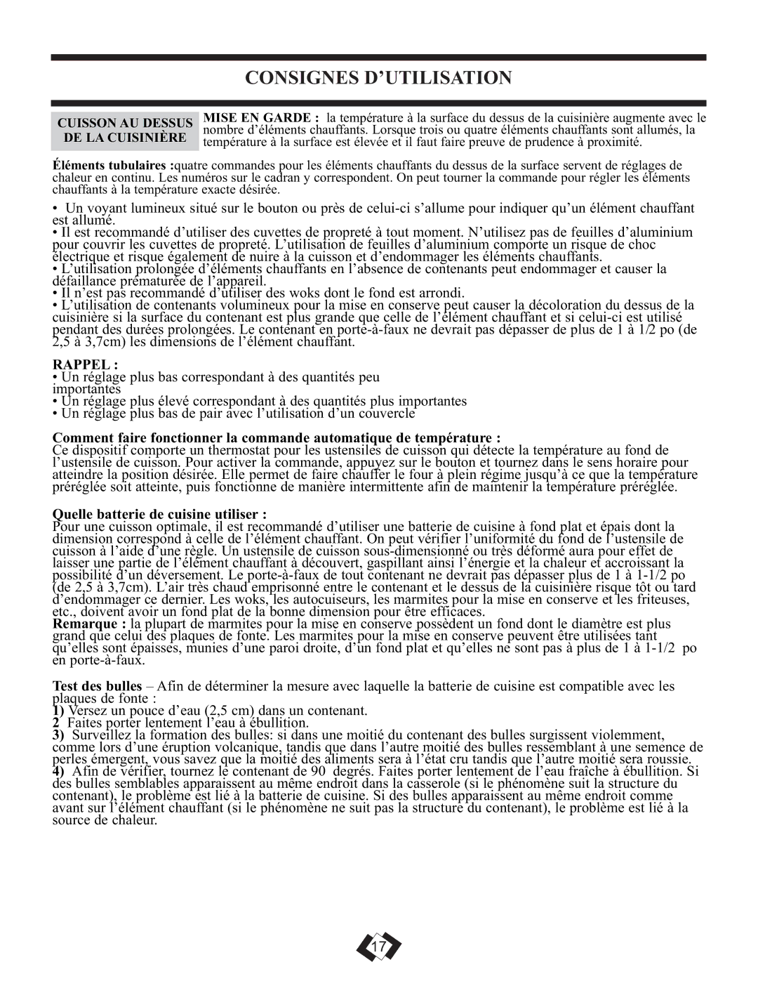 Danby DER2099W, DER2099BL installation instructions Consignes D’UTILISATION, Rappel 