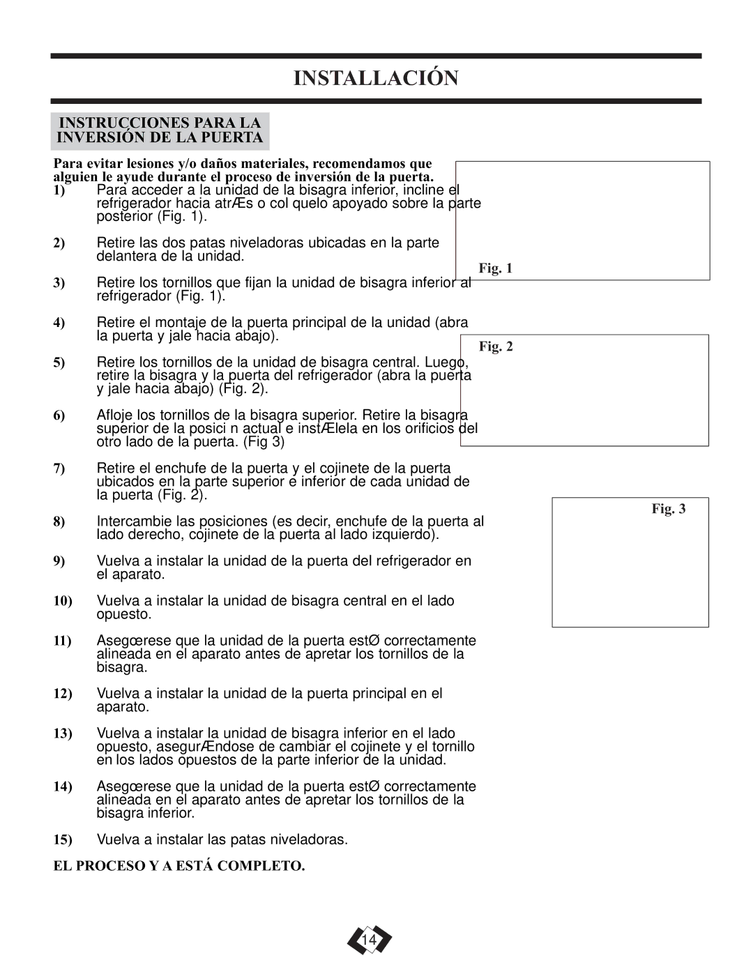 Danby DFF261WDB installation instructions Instrucciones Para LA Inversión DE LA Puerta 