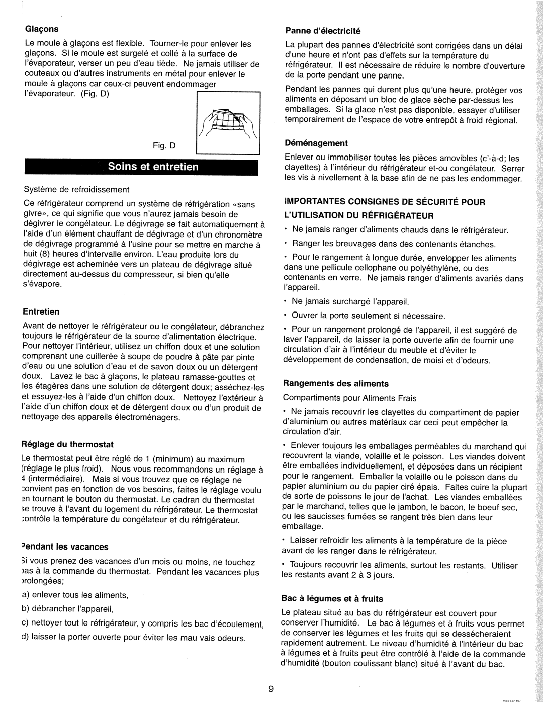 Danby DFF8801W manual 