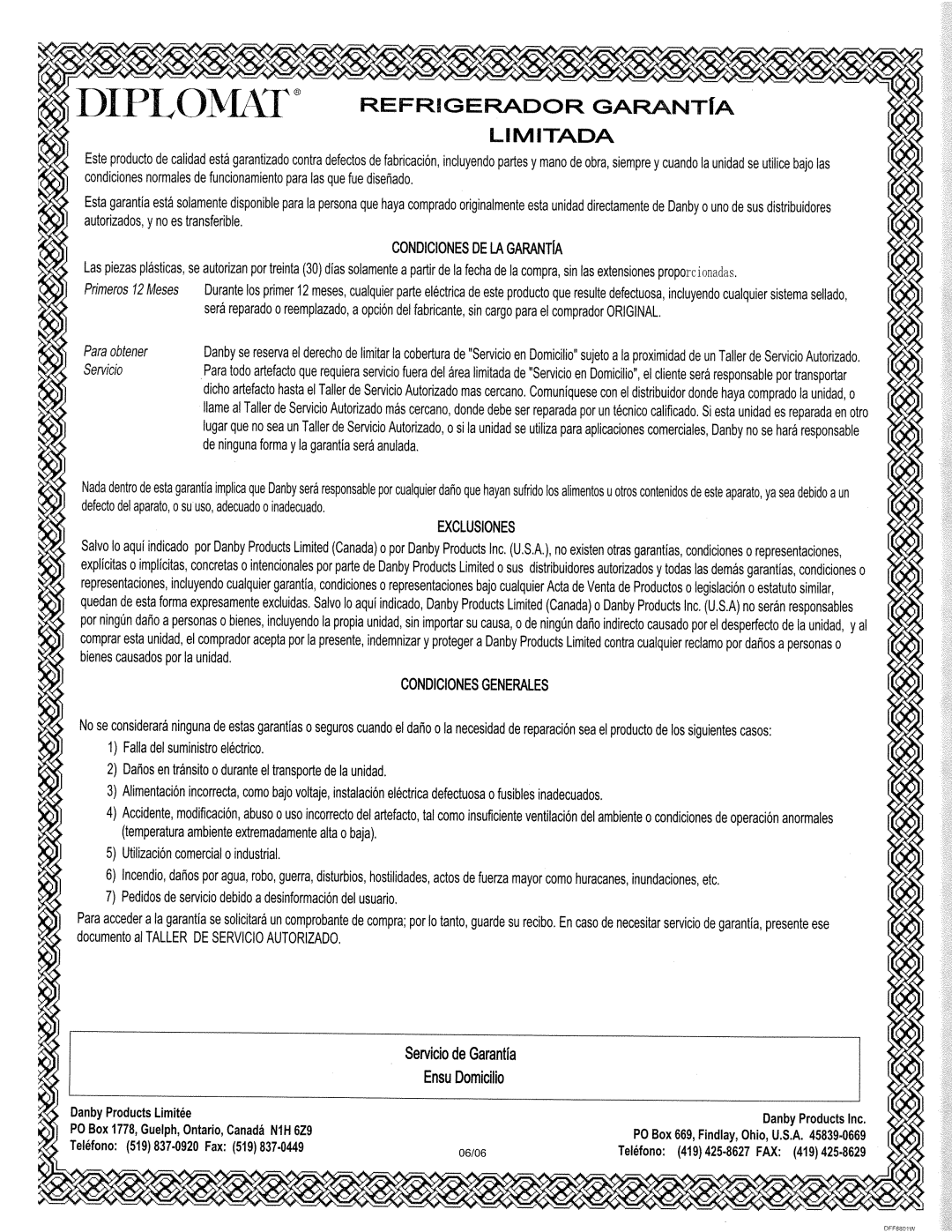 Danby DFF8801W manual 