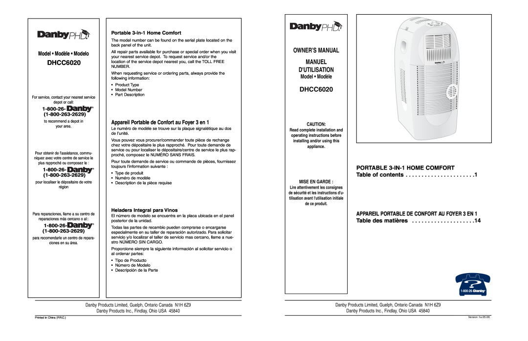 Danby DHCC6020 owner manual 