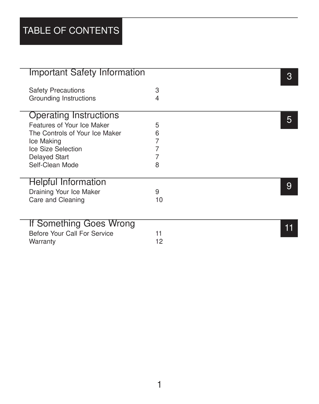 Danby dim1524w manual Table of Contents 