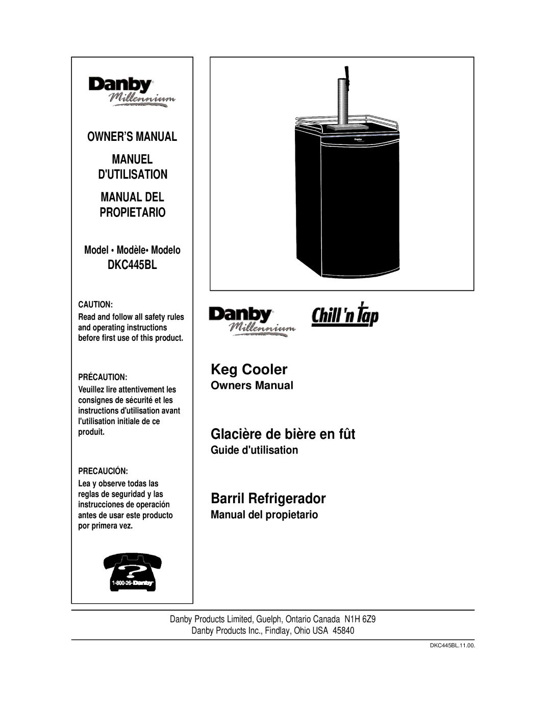 Danby DKC445BL manual Précaution, Precaución 