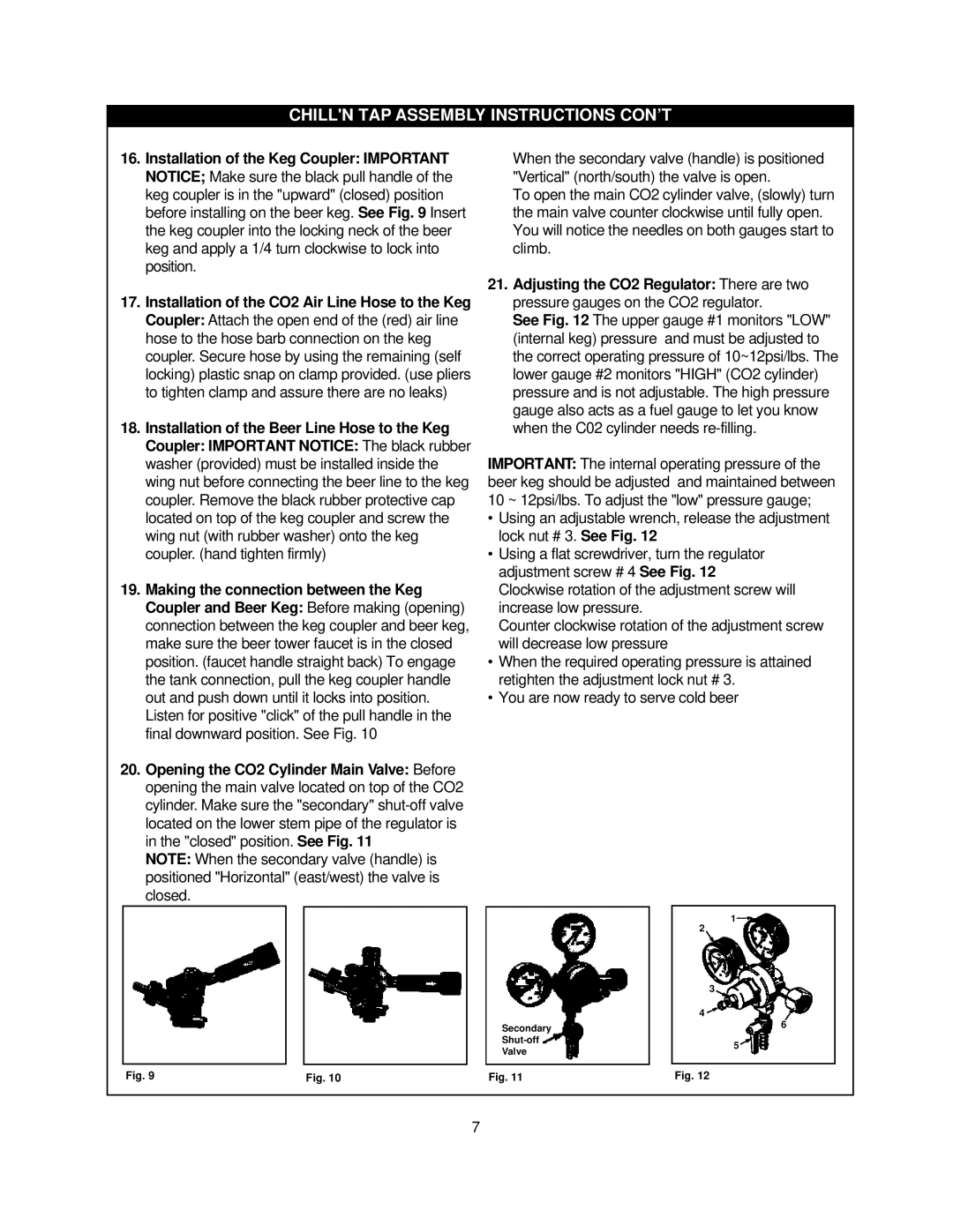 Danby DKC445BL manual Secondary Shut-off Valve 