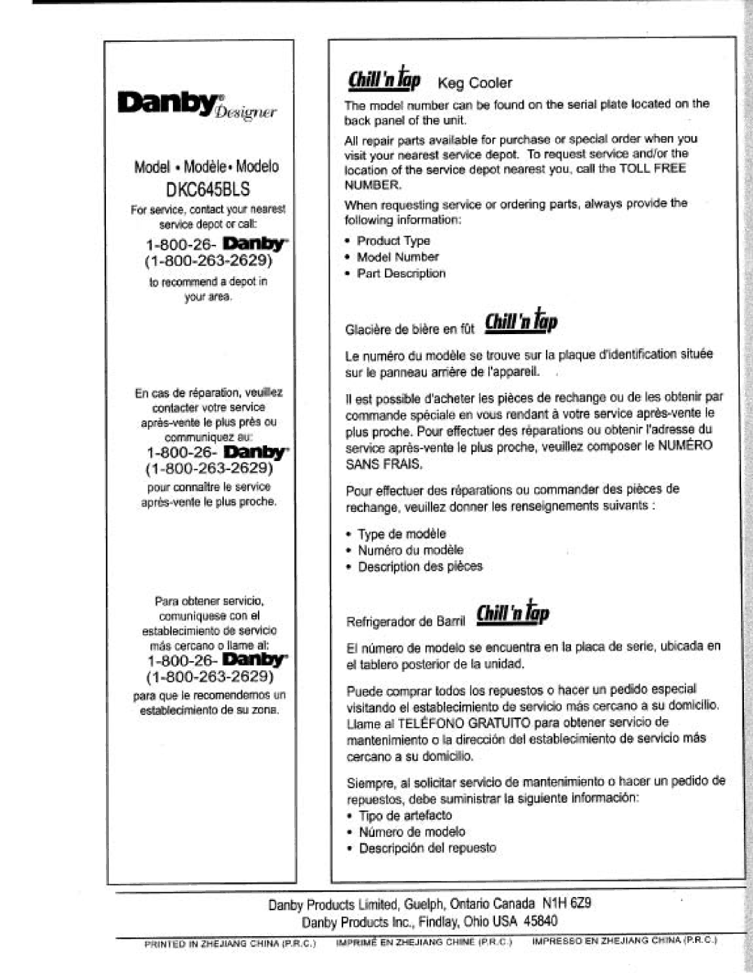 Danby dkc645bls manual 