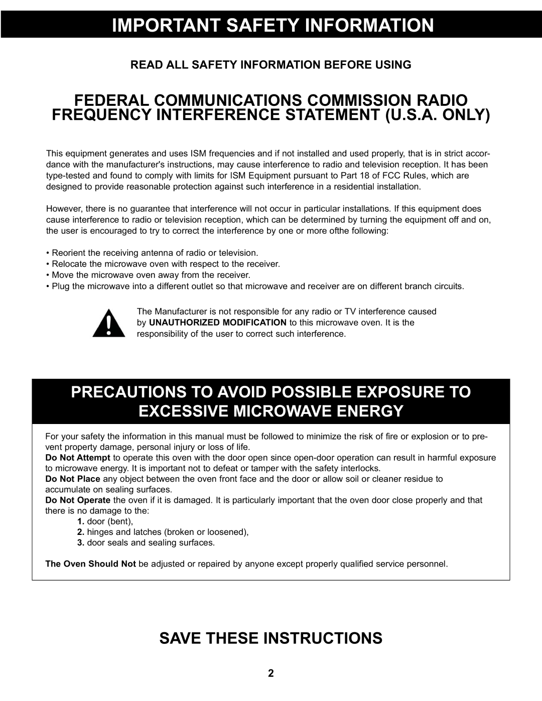 Danby DMW077BLDB, DMW077BLSDD manual Important Safety Information 