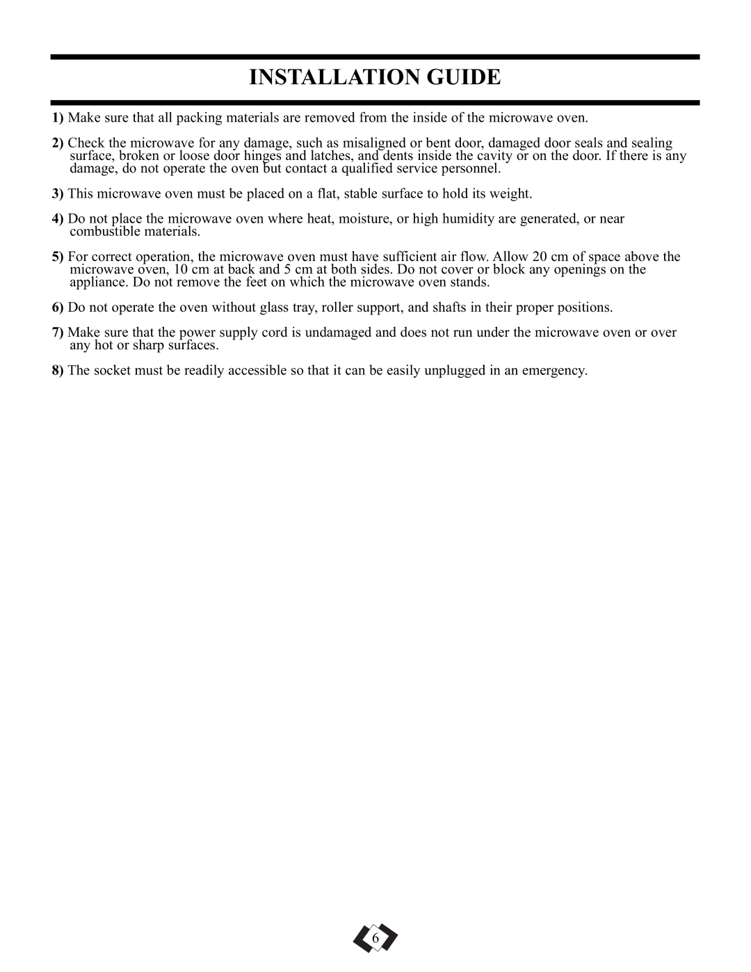 Danby DMW101KSSDD operating instructions Installation Guide 