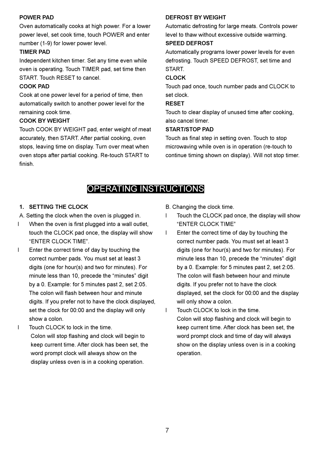 Danby DMW1104BL owner manual Operating Instructions 