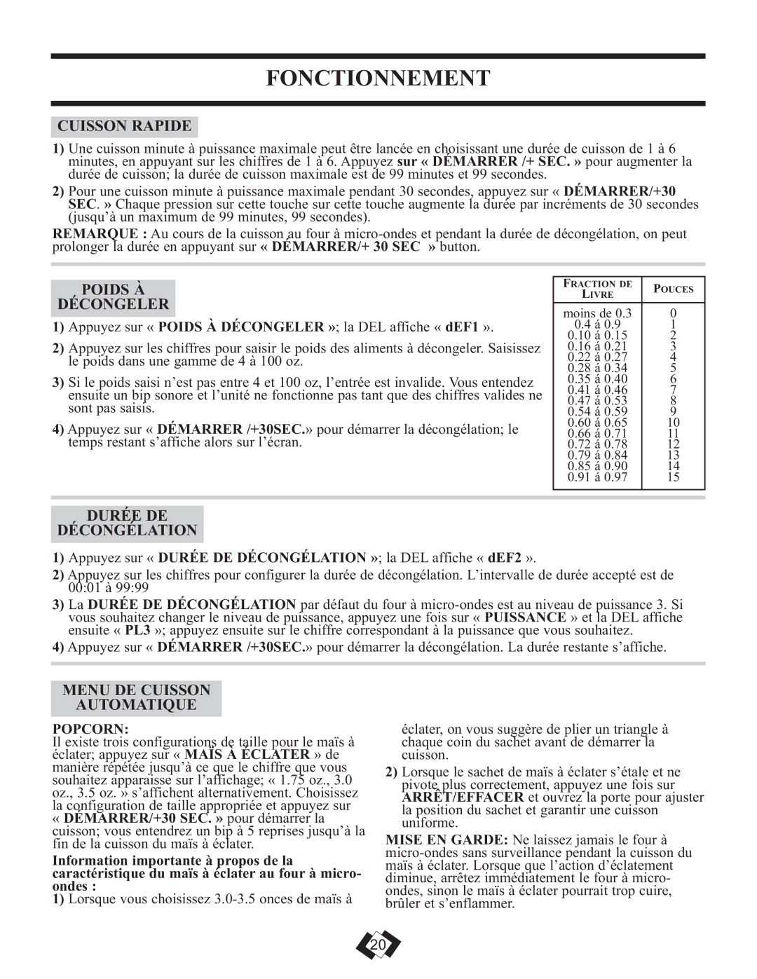 Danby DMW111KSSDD Cuisson Rapide, Poids À Décongeler, Durée DE Décongélation, Menu DE Cuisson Automatique 