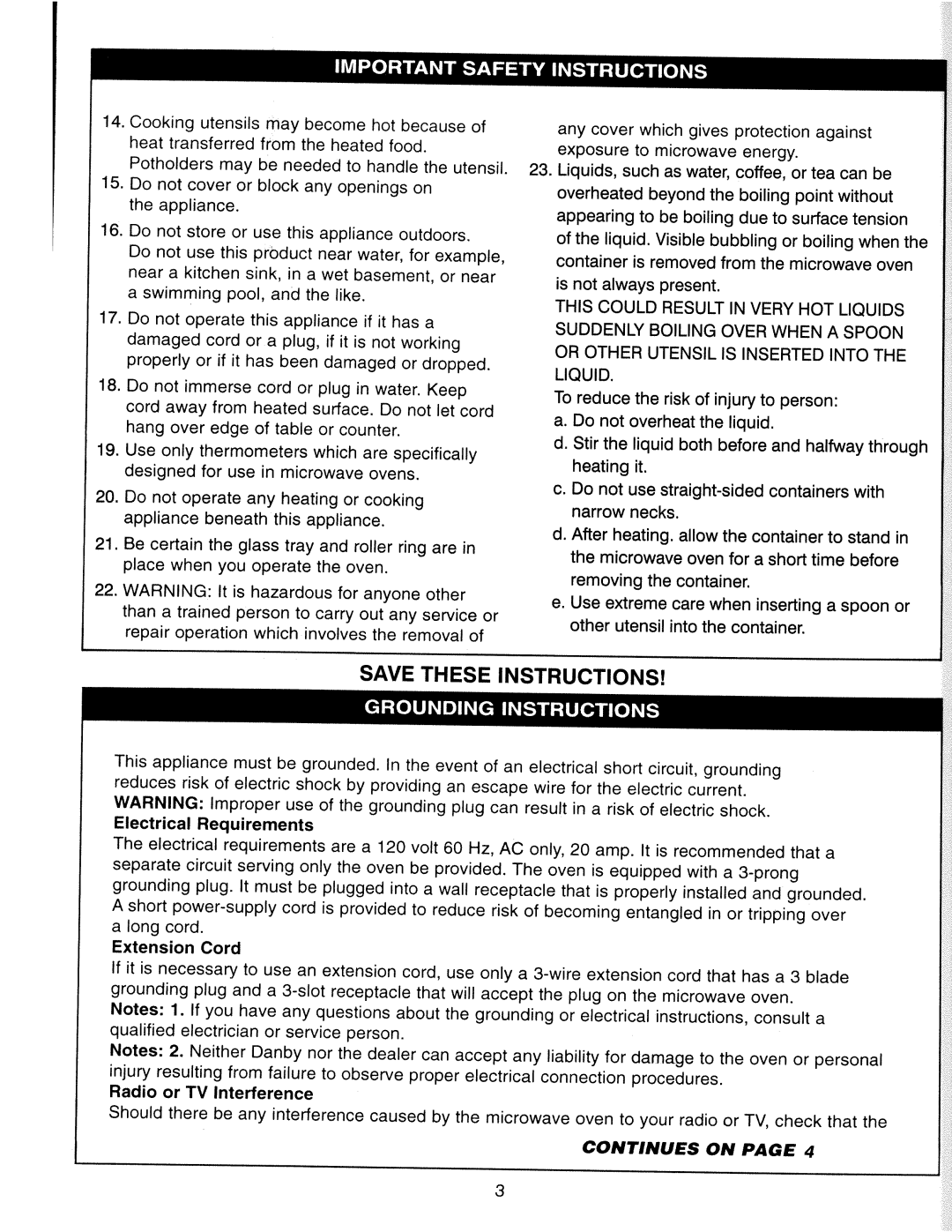 Danby DMW1145SS manual 