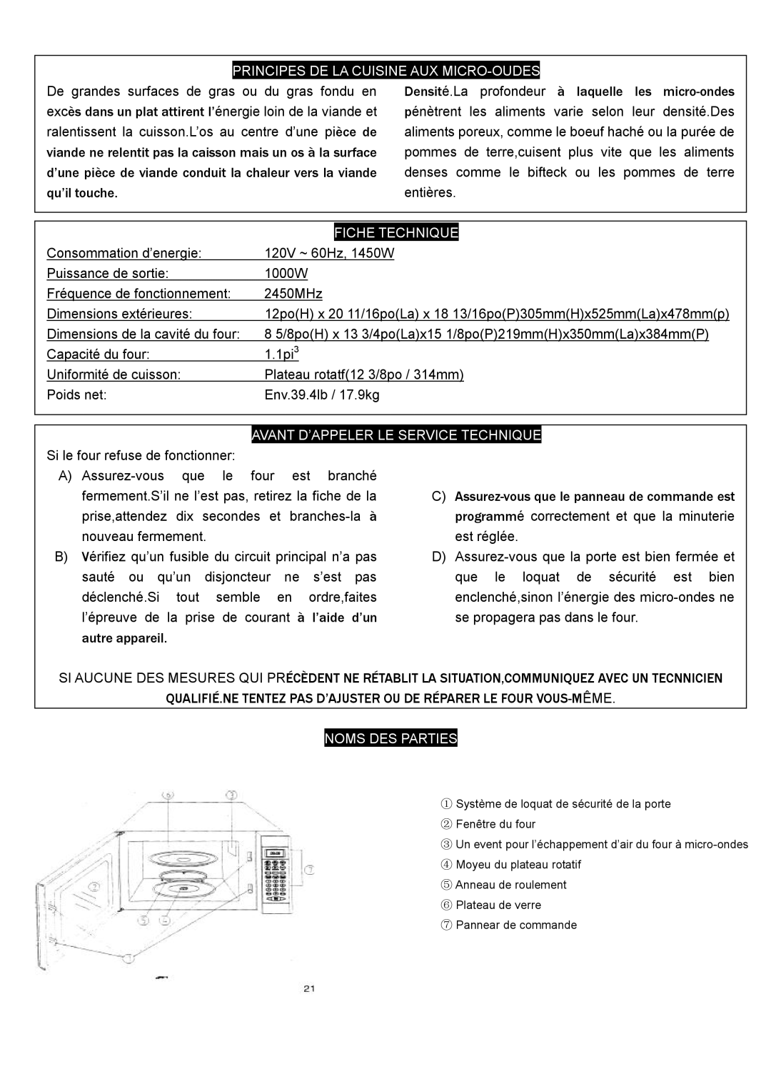 Danby DMW1148SS Densité.La profondeur à laquelle les micro-ondes, ’une pièce de viande conduit la chaleur vers la viande 