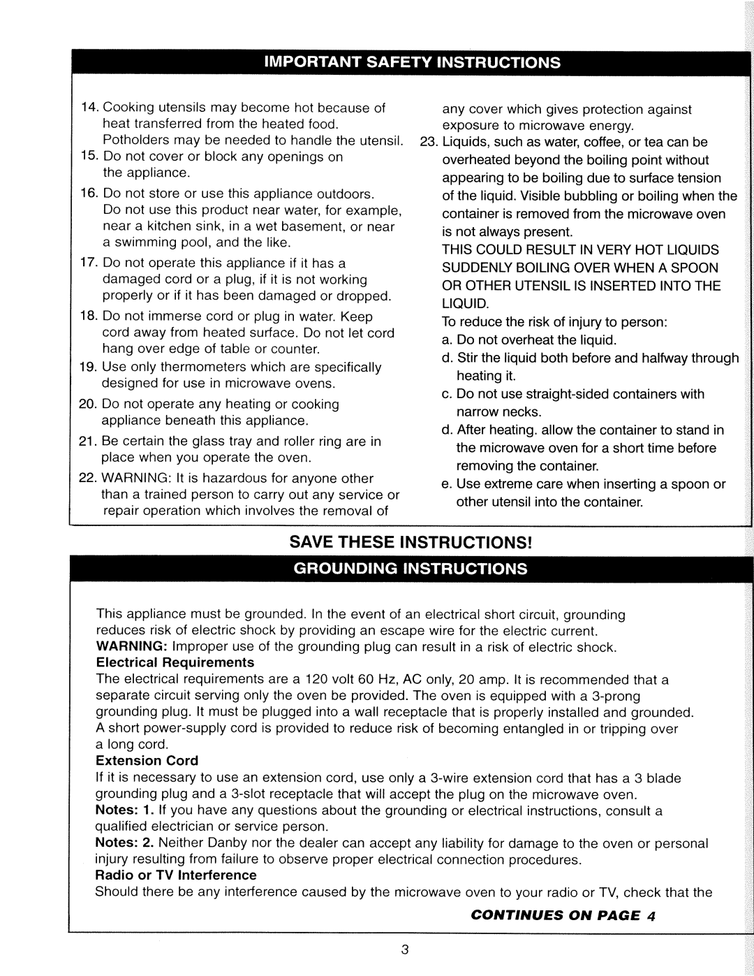 Danby DMW1157PL manual 