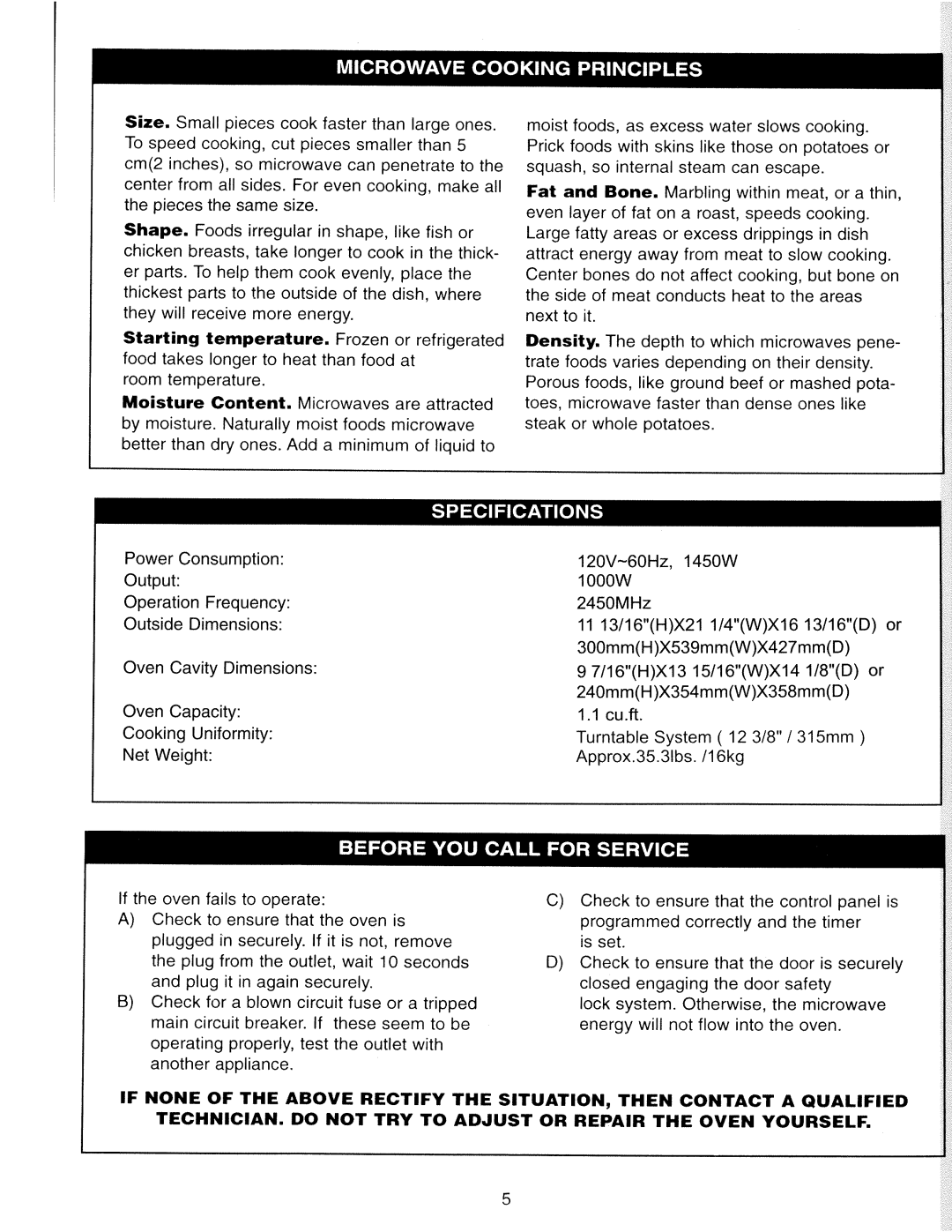 Danby DMW1157PL manual 