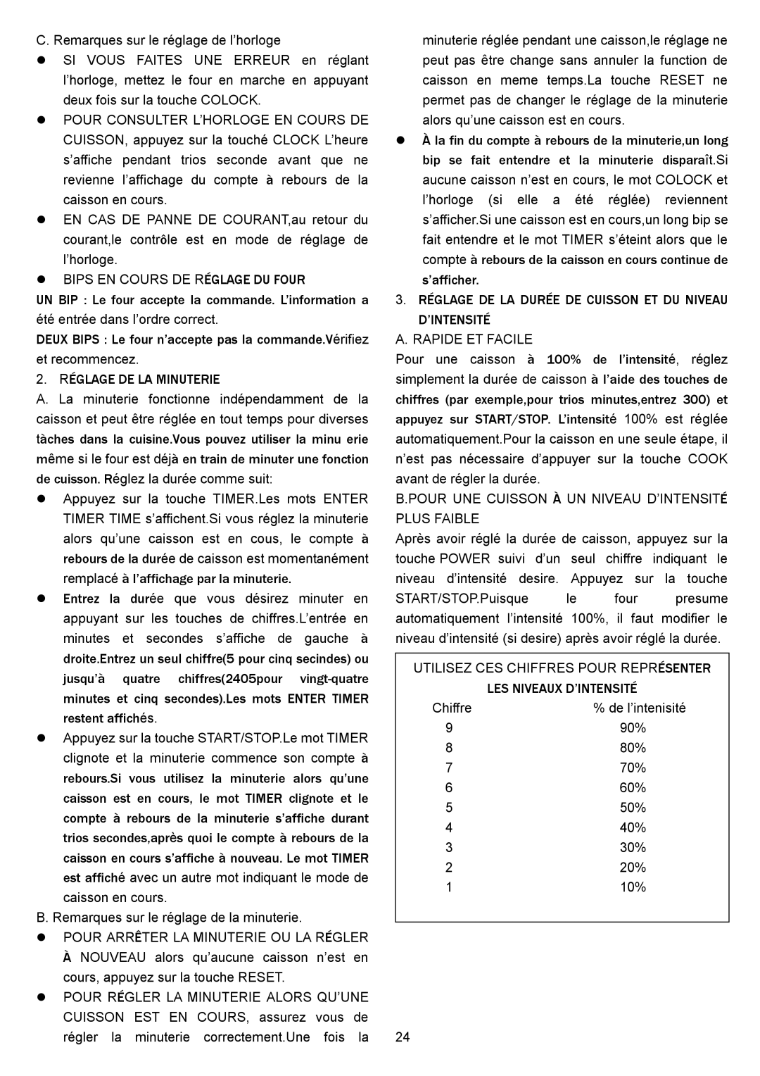 Danby DMW1158BL, DMW1158BW owner manual UN BIP Le four accepte la commande. L’information a, ’afficher 