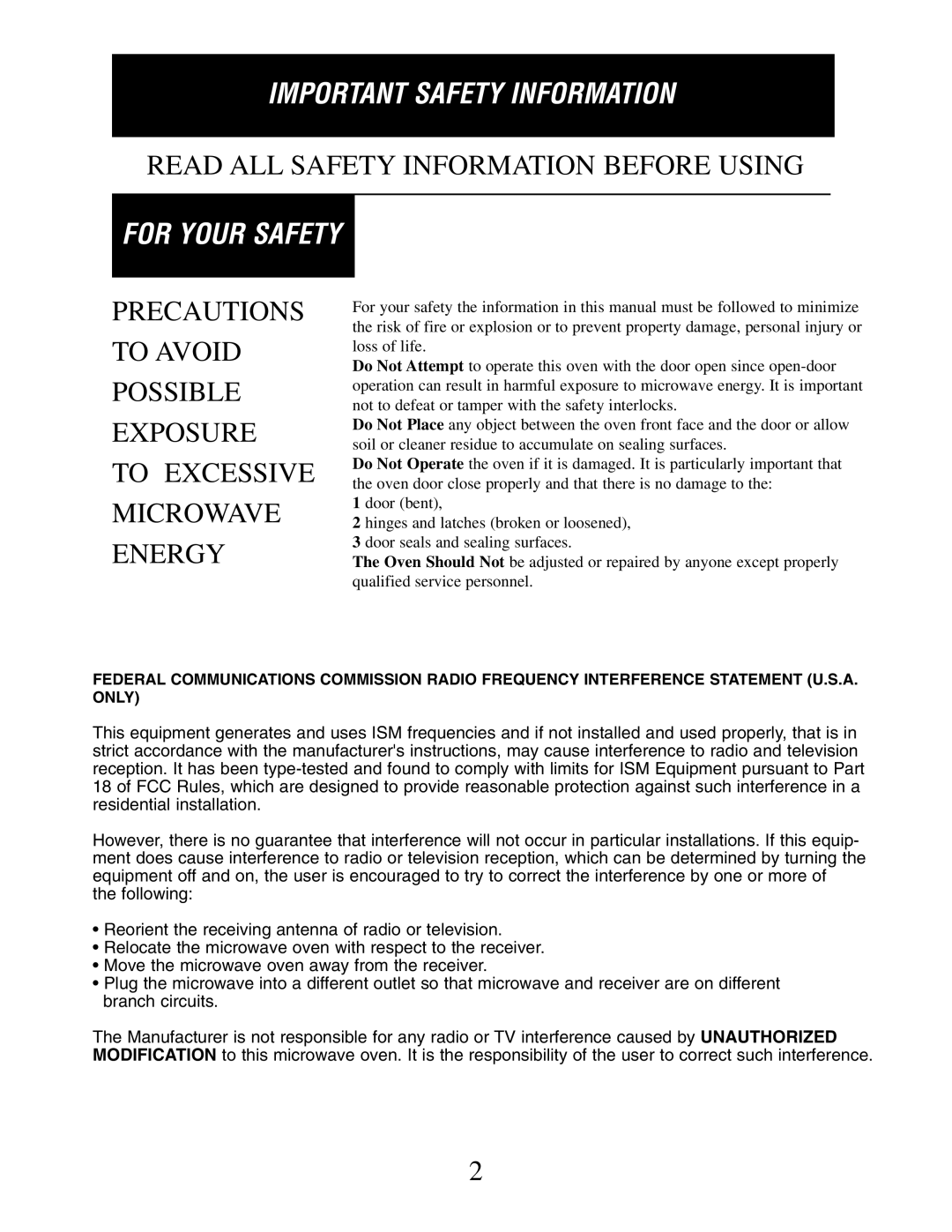 Danby DMW162BL-OTR, DMW162W-OTR owner manual Important Safety Information 