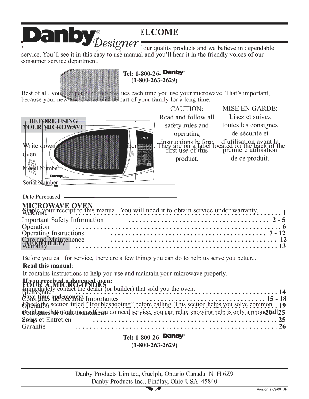 Danby DMW799W, DMW799BL operating instructions Welcome, Before Using Your Microwave, Need HELP? 