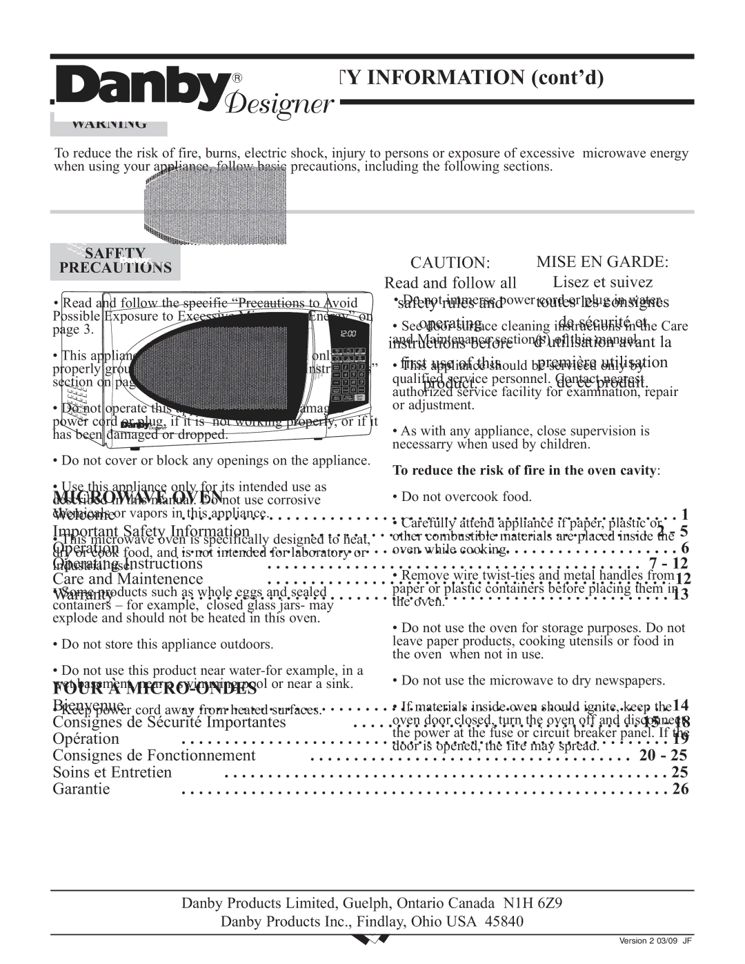 Danby DMW799W, DMW799BL operating instructions Safety Precautions, To reduce the risk of fire in the oven cavity 