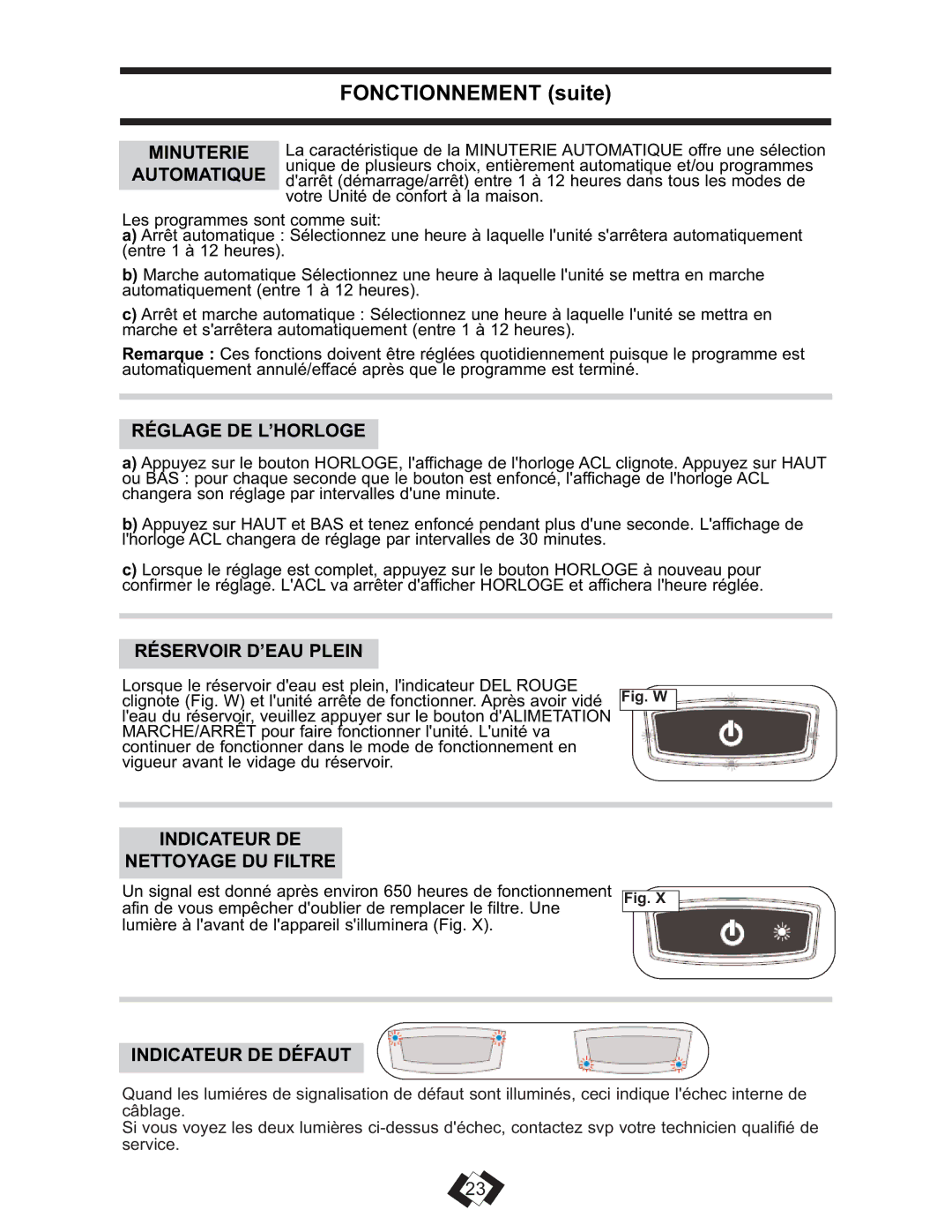 Danby DPAC 13009 operating instructions Minuterie Automatique 