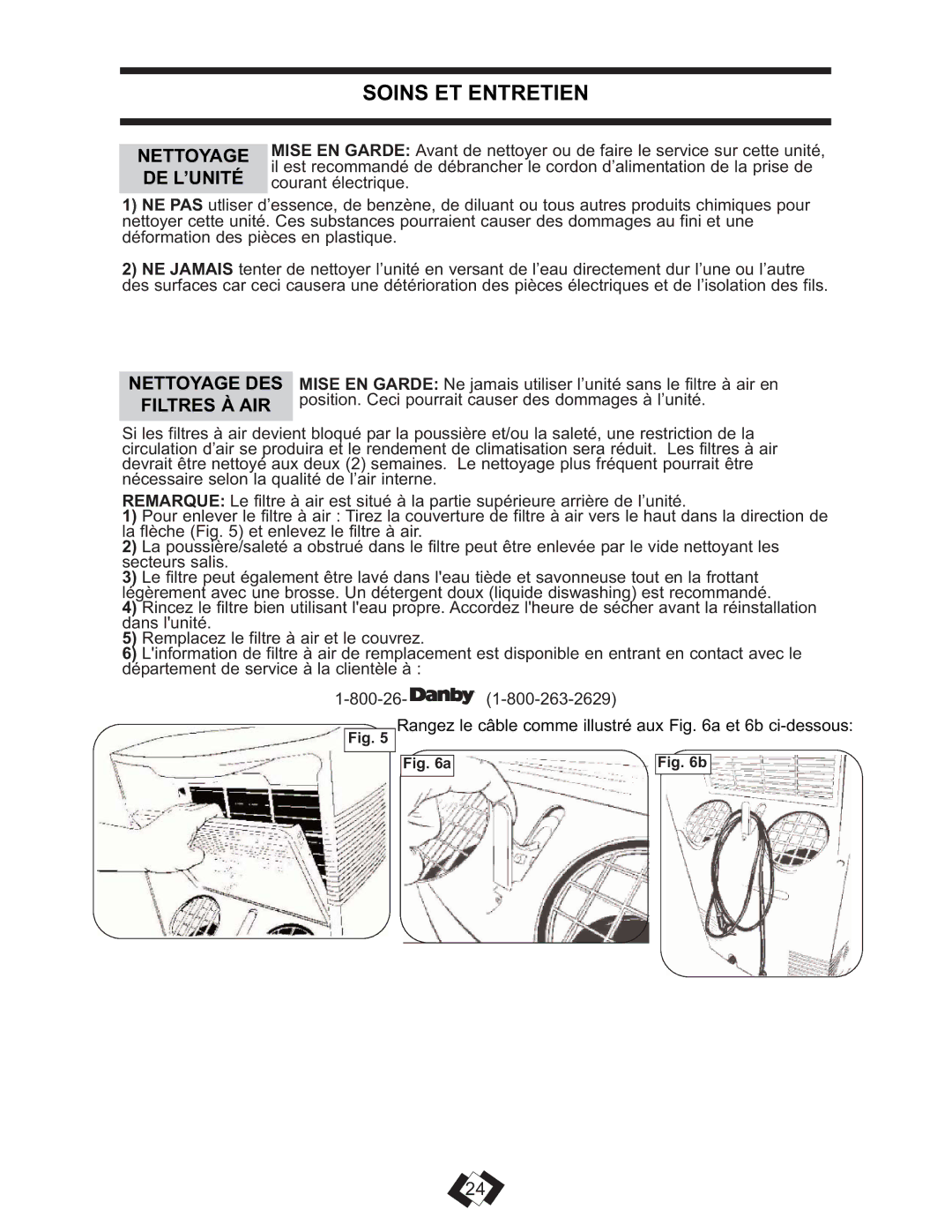 Danby DPAC 13009 operating instructions Filtres À AIR, Nettoyage, De L’Unité 