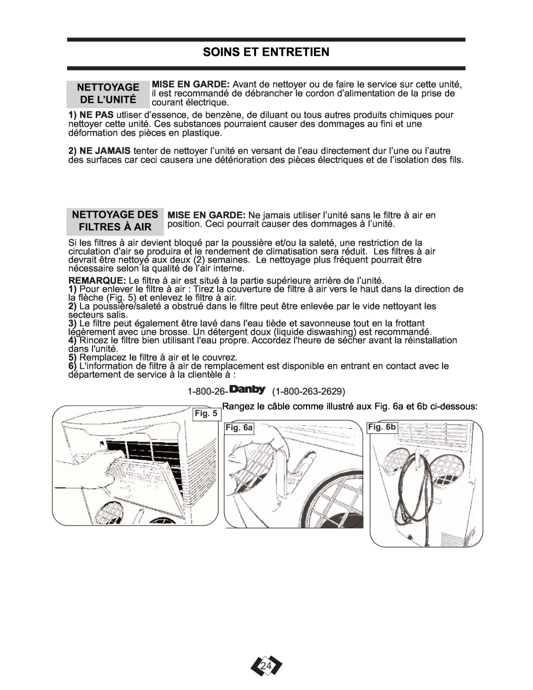Danby DPAC 13009 operating instructions Soins Et Entretien, Filtres À Air 