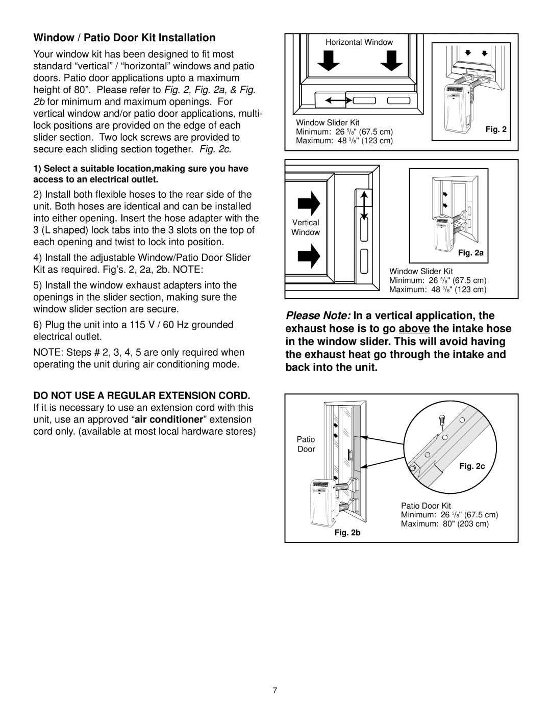 Danby DPAC10030 manual Window / Patio Door Kit Installation 