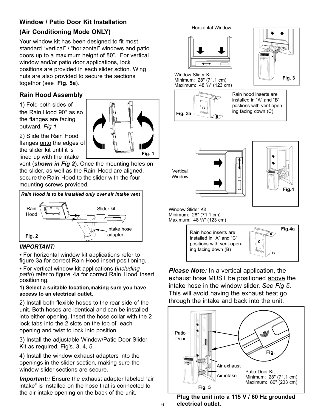 Danby DPAC120061 owner manual Rain Hood Assembly, Lock tabs into the 2 slots on the top of each 