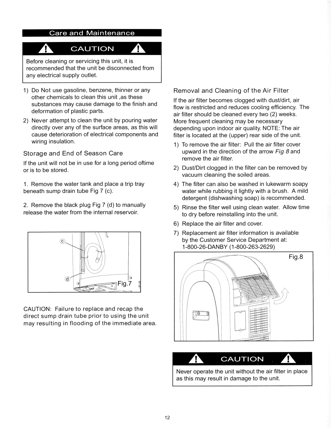 Danby DPAC5070 manual 