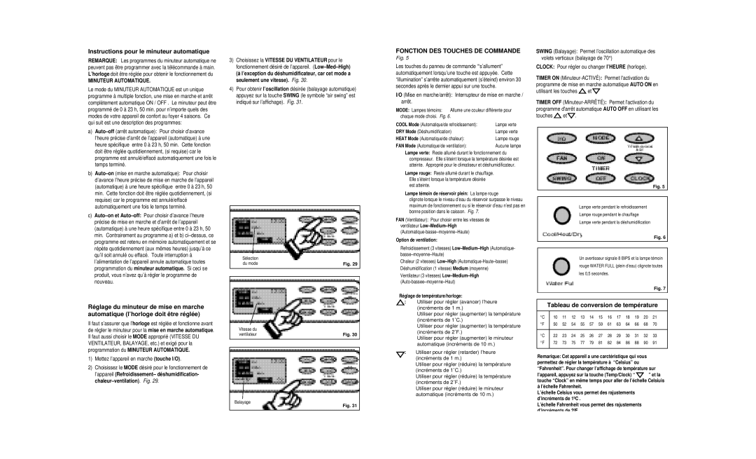 Danby DPAC8399 Instructions pour le minuteur automatique, Tableau de conversion de température, Minuteur Automatique 