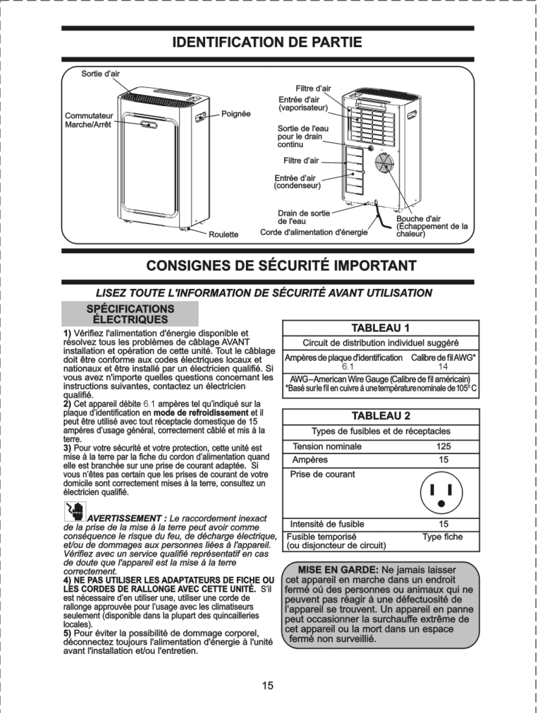 Danby DPAC8KDB manual 