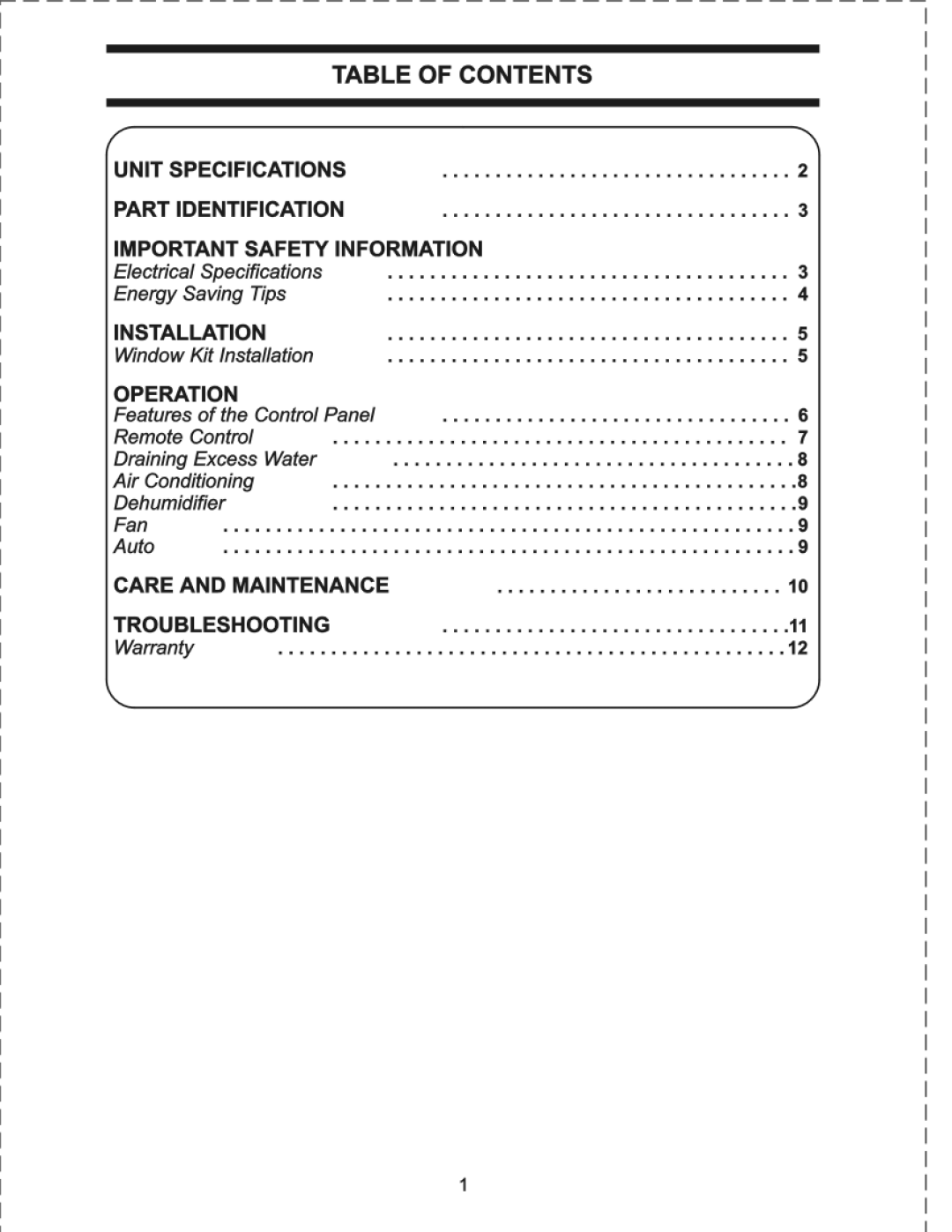 Danby DPAC8KDB manual 