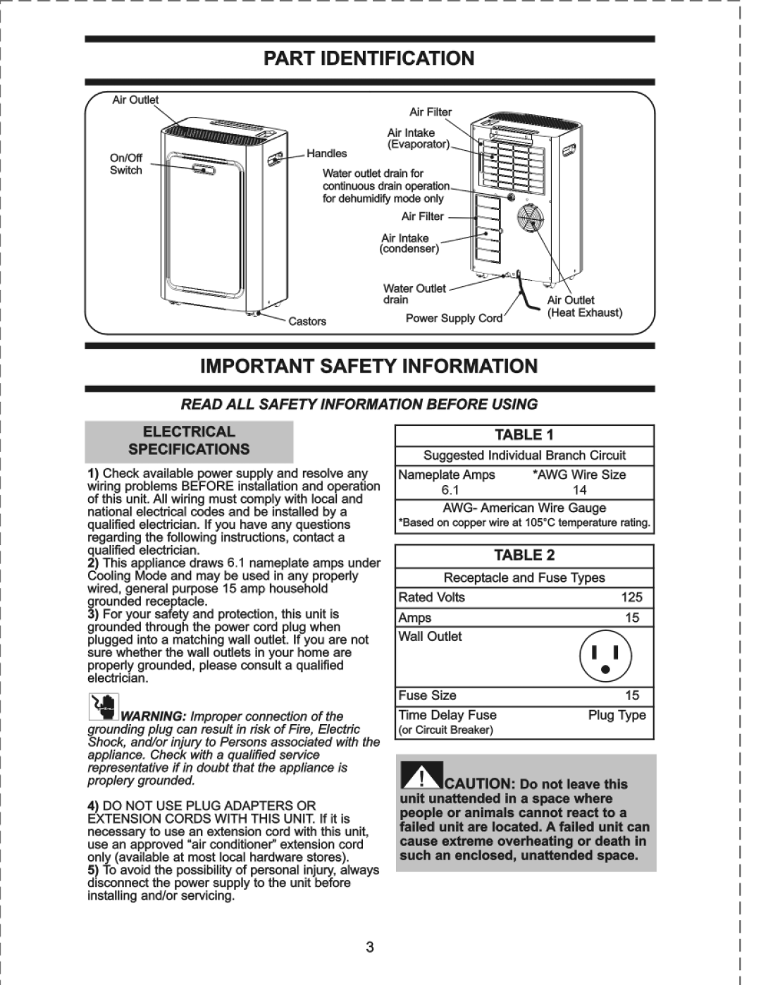 Danby DPAC8KDB manual 