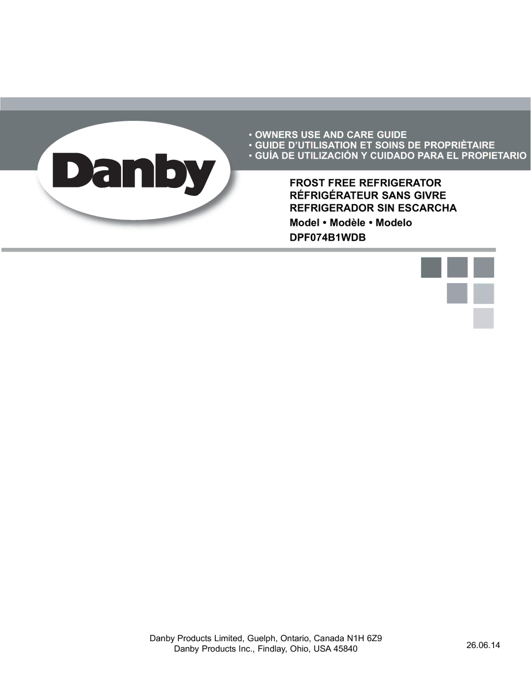 Danby DPF074B1WDB manual 