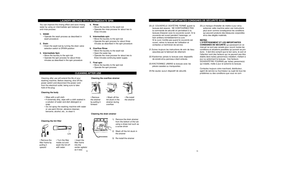 Danby DTT420 owner manual Cleaning After USE, Wash 