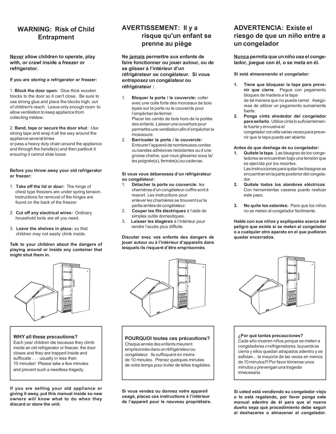 Danby DUF1166W owner manual WHY all these precautions?, Pourquoi toutes ces précautions? 