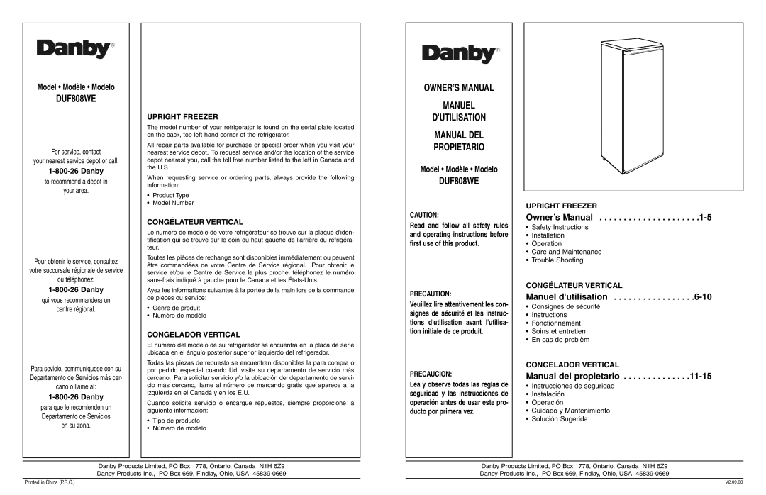 Danby DUF408WE owner manual Manuel dutilisation 