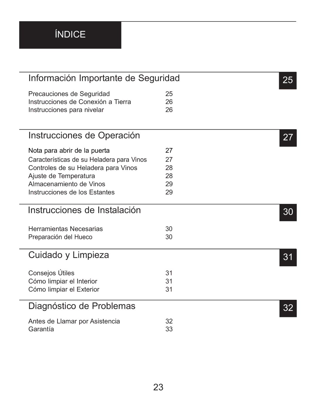 Danby DWC1534BLS owner manual Índice 