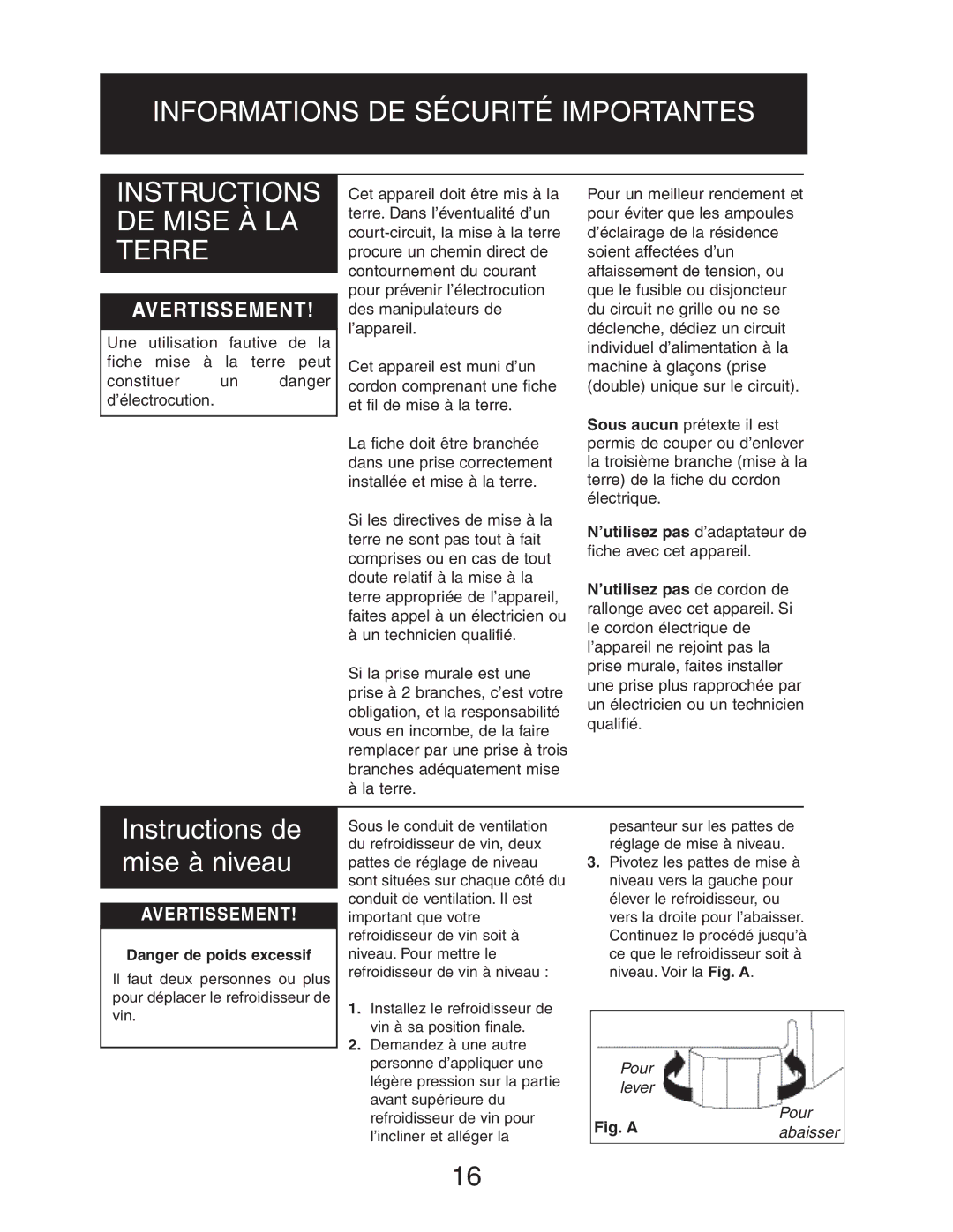 Danby DWC408BLSST owner manual Instructions de mise à niveau 